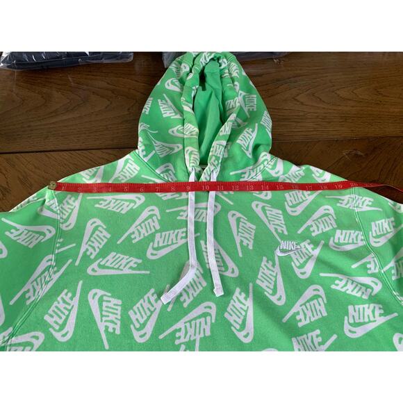 Nike Sport Essentials All Over Logo Print Hoodie In Green Sz XL - Picture 7 of 9